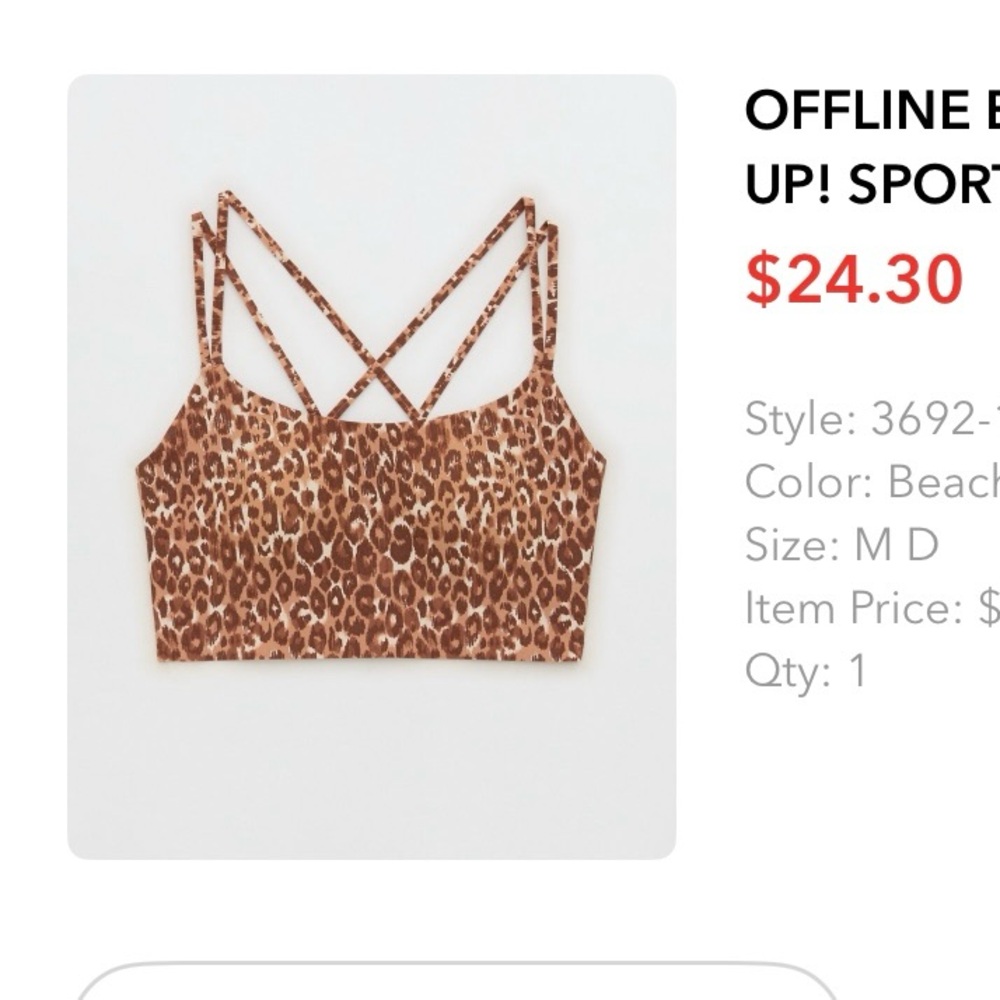 Aerie Leopard Print Sports Bra